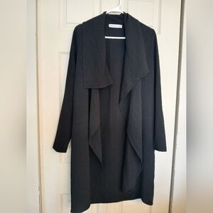 SEVEN SISTERS black Flowy Open Cardigan, Size Small (S)